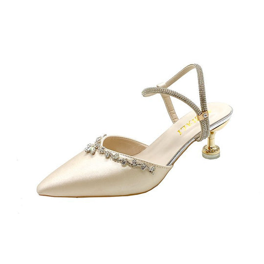 Damen elegante Slingback-Pumps mit funkelnden Strassdetails EB