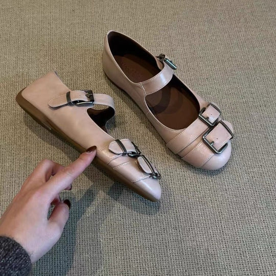 Damen elegante Mokassins mit modischem Schnallen-Detail EB