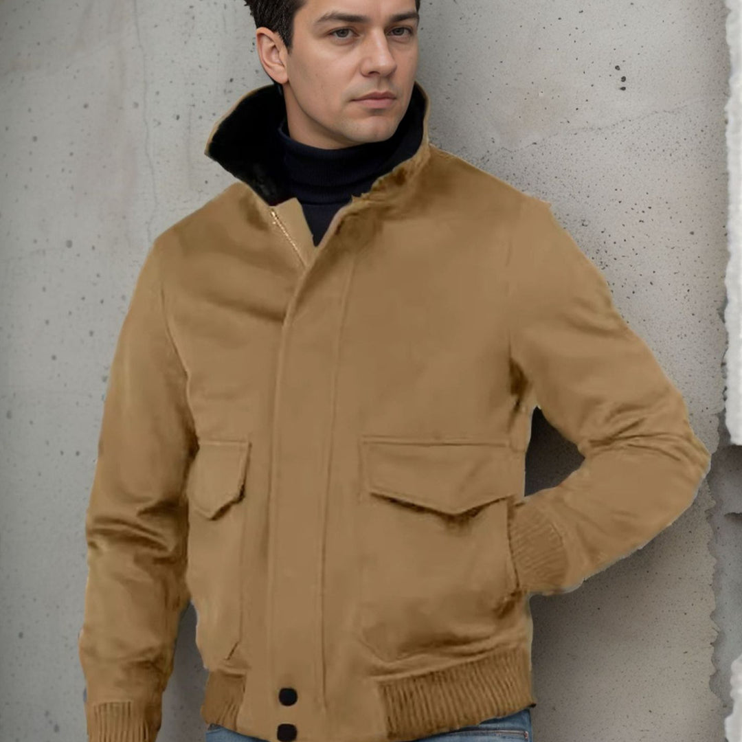 Herren modische Bomberjacke mit warmem Kragen EB