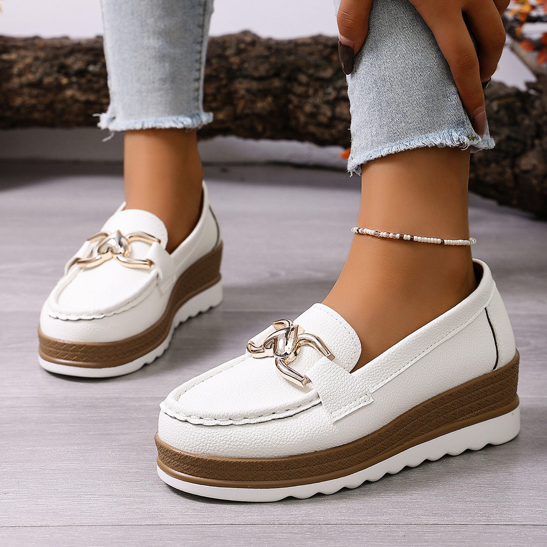 Damen Elegante Mokassins mit modischem Plateau EB