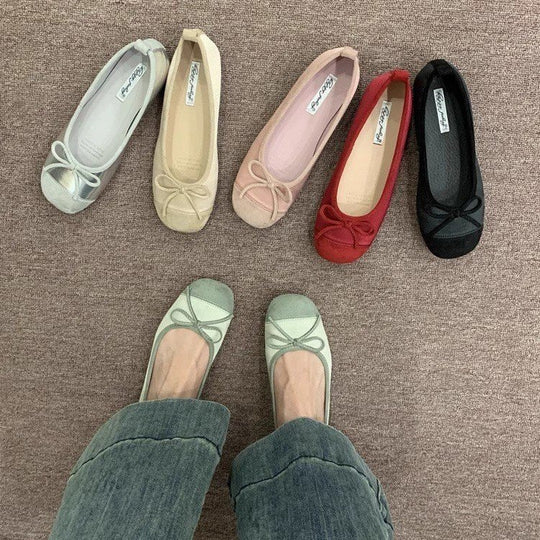 Damen Ballerinas mit zierlichem Schleifenakzent und weichem Innenfutter EB