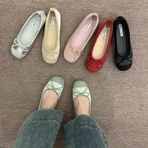 Damen Ballerinas mit zierlichem Schleifenakzent und weichem Innenfutter EB