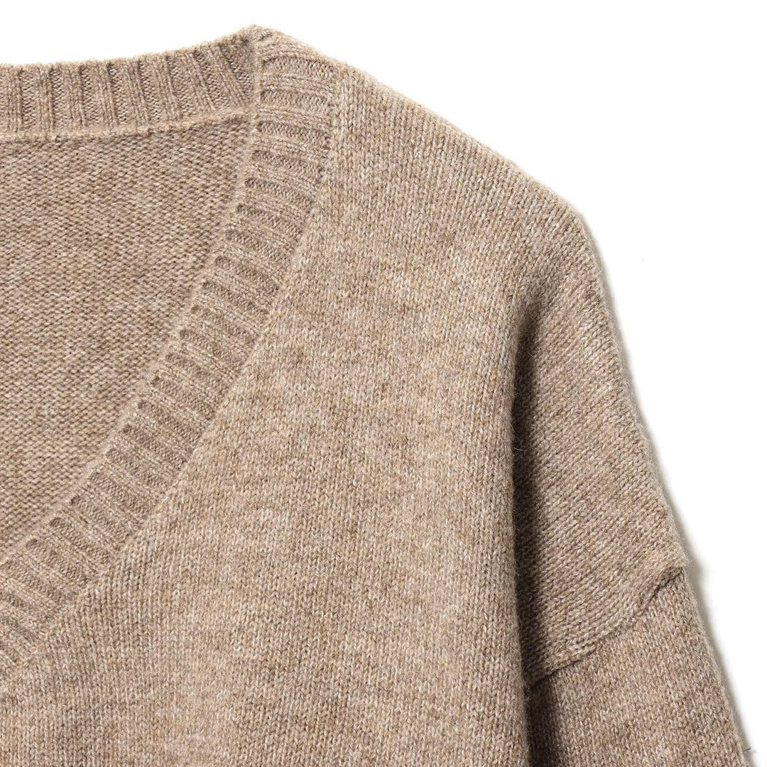 Damen komfortabler V-Ausschnitt Pullover EB