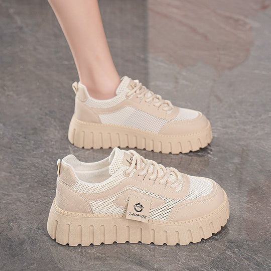 Damen Trendige Sneakers mit dicker rutschfester Sohle und atmungsaktivem Obermaterial EB