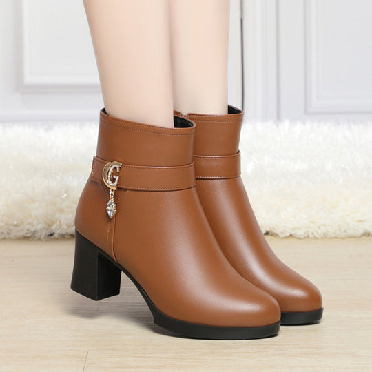 Damen Elegante Stiefeletten mit modischem Schnallen-Detail EB