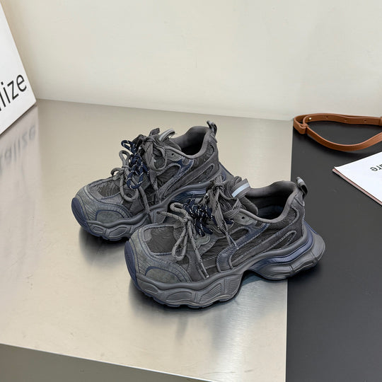 Damen Sportliche Chunky Sneakers mit atmungsaktiver Mesh-Oberfläche EB