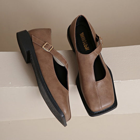 Damen Ballerinas mit modischem Riemenverschluss EB