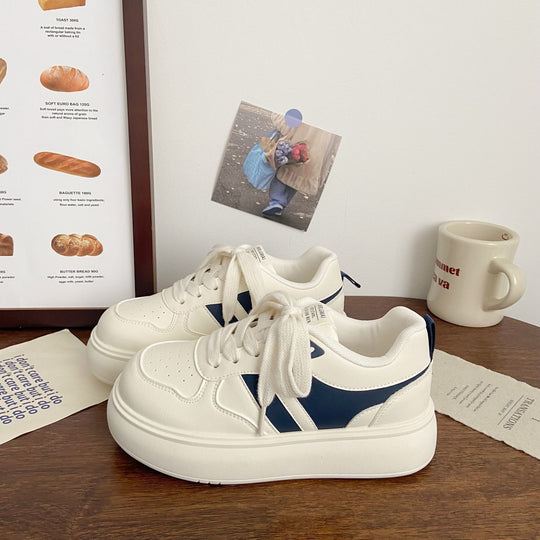 Damen modische Plateau-Sneaker mit stylischen Kontraststreifen EB