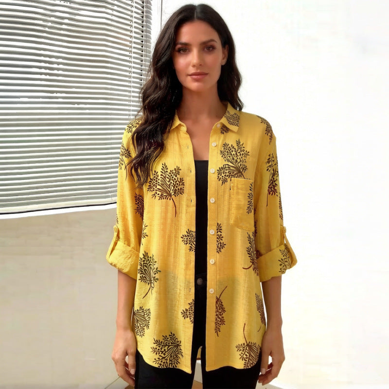 Damen Blusenshirt mit blumigem Motiv und legerem Schnitt EB