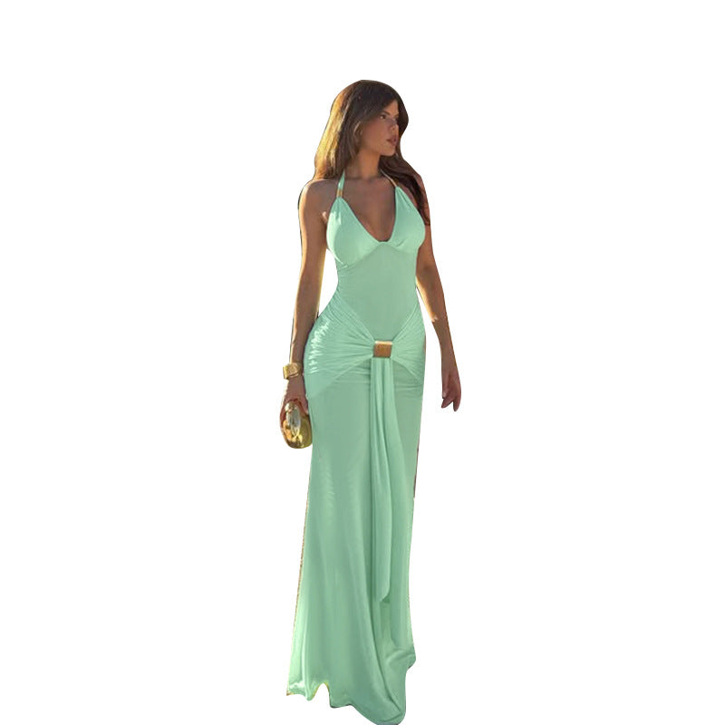 Damen Maxikleid mit raffiniertem Schnitt und glamourösen Akzenten EB