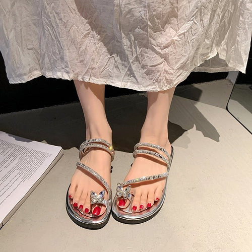 Damen Riemchen-Sandaletten mit funkelndem Schmetterlingsdesign EB