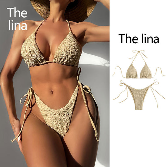 Damen Triangel-Bikini mit strukturiertem Design EB