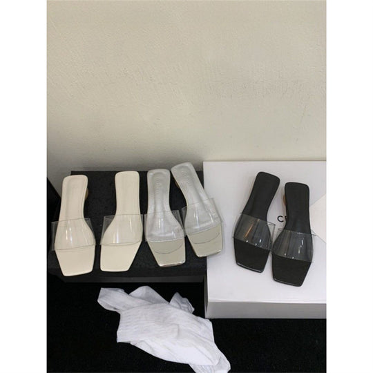 Damen stilvolle transparente Slippers EB