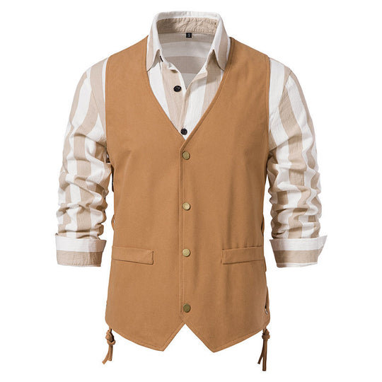 Herren elegante Weste mit feinem Stoff und praktischen Taschen EB