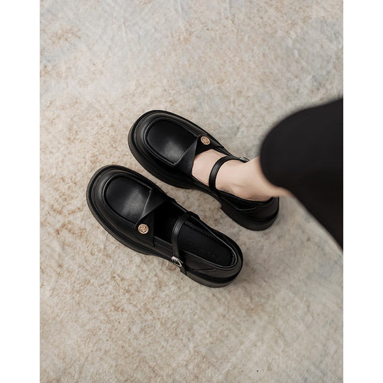 Damen elegante Mary Jane Loafers mit modischem Riemchen und komfortablem Fußbett EB