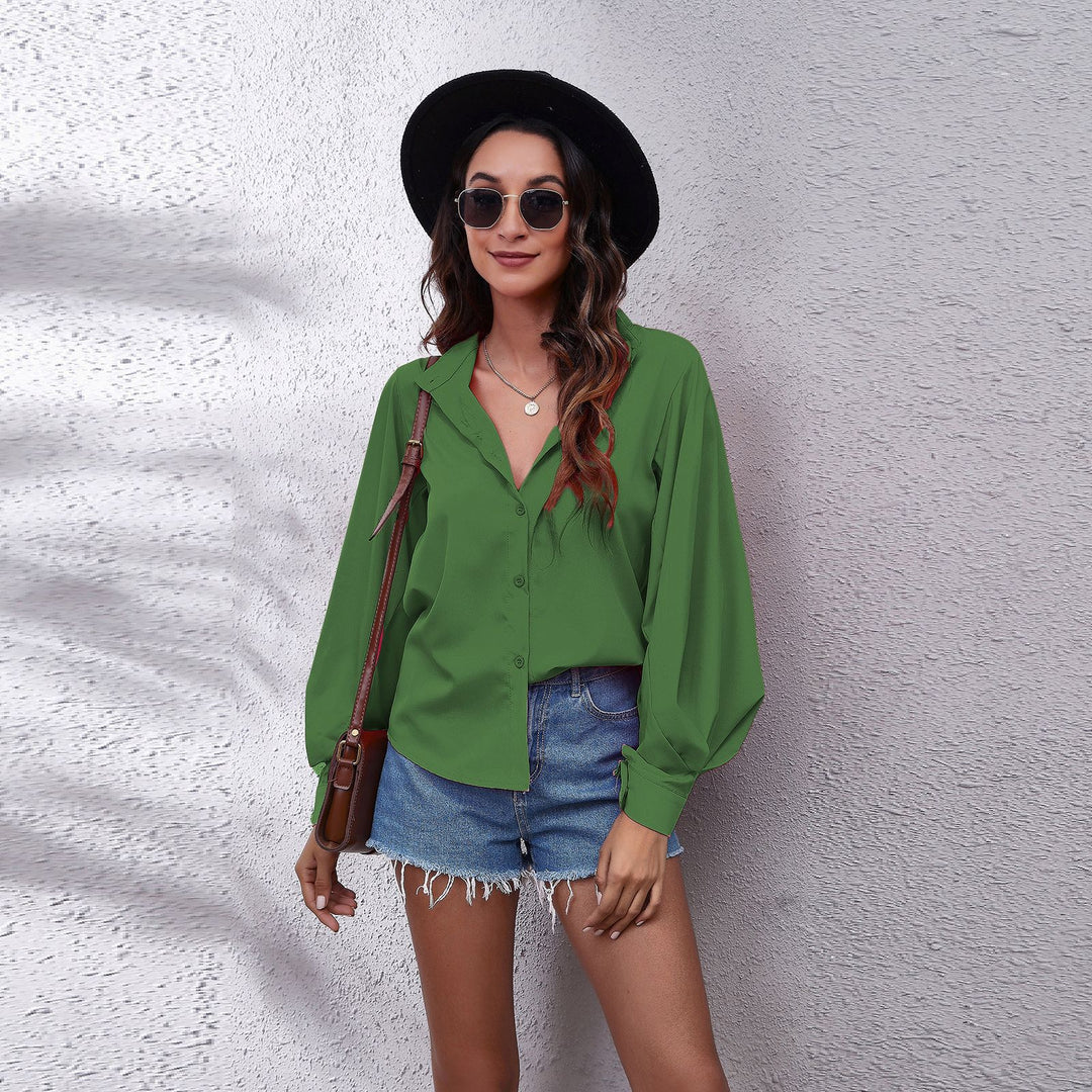 Damen Oversized Longsleeve Bluse mit lässigem Schnitt und voluminösen Ärmeln EB