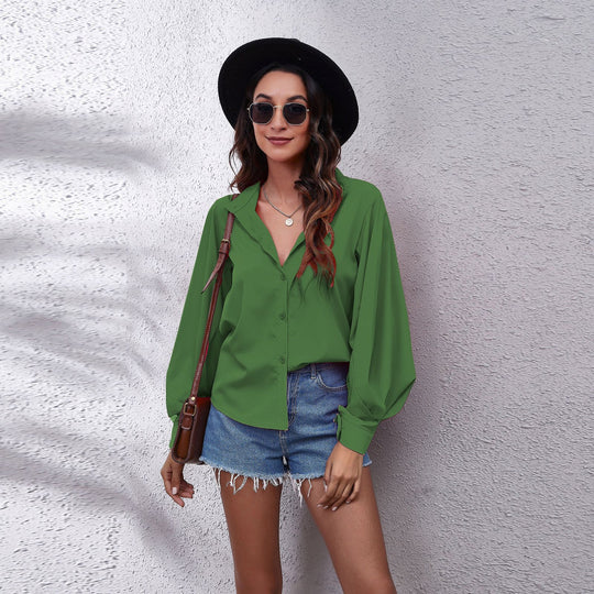 Damen Oversized Longsleeve Bluse mit lässigem Schnitt und voluminösen Ärmeln EB