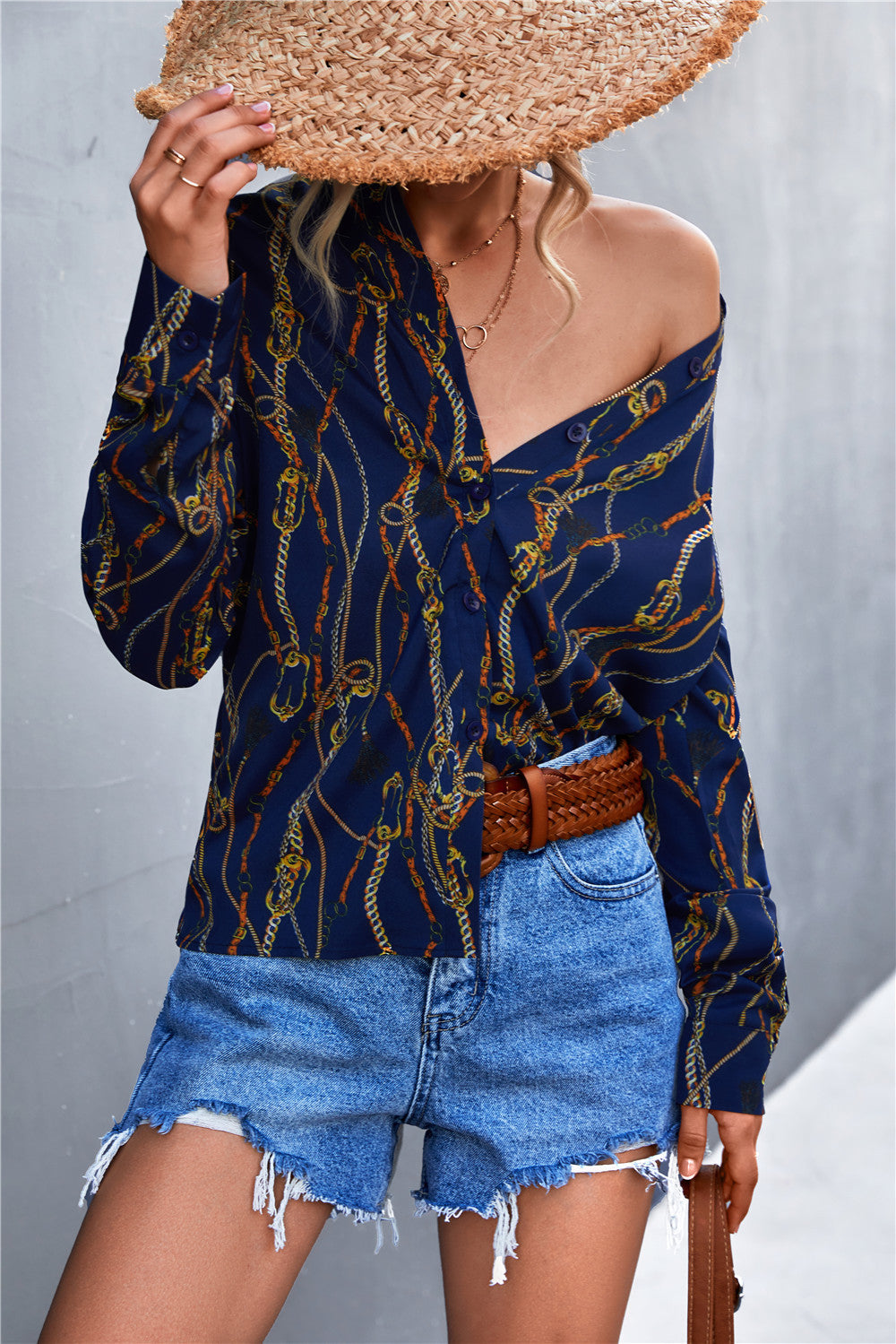 Damen Bluse mit schickem Kettenmuster EB