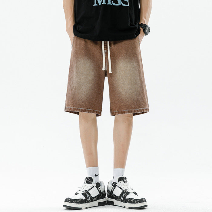 Herren Denim-Shorts mit lässigem Farbverlauf EB