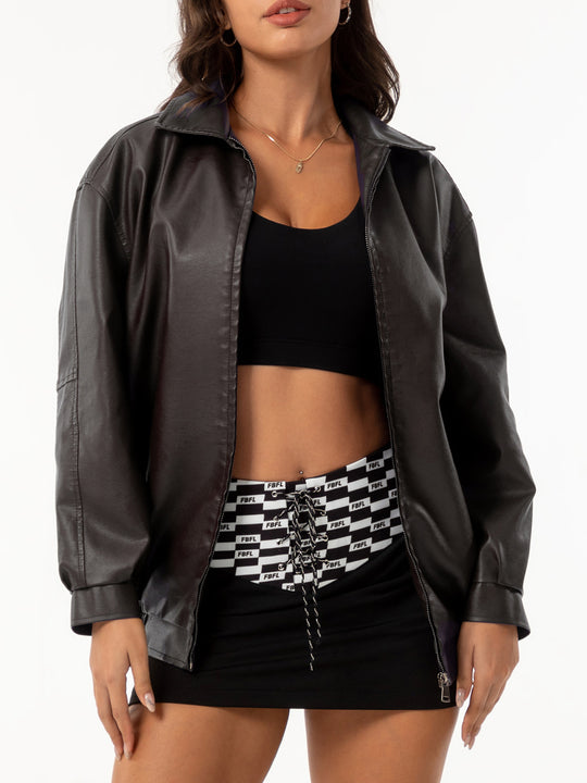 Damen lässige Satinjacke mit modernem Schnitt und praktischen Taschen EB