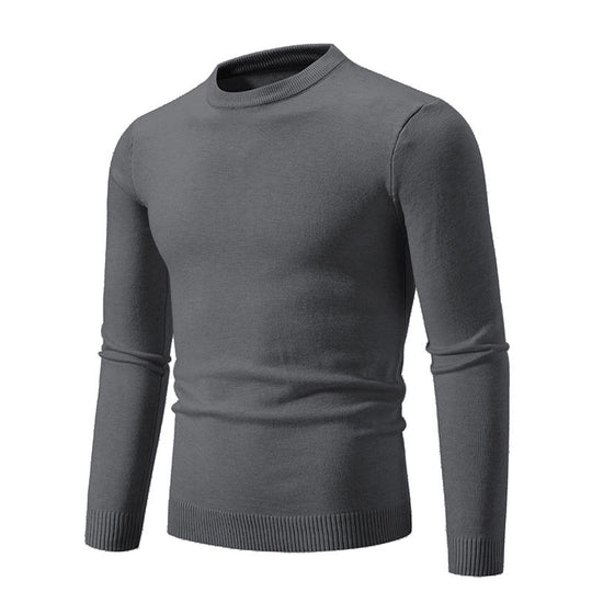 Herren klassischer Rundhals-Pullover aus weichem Strick EB