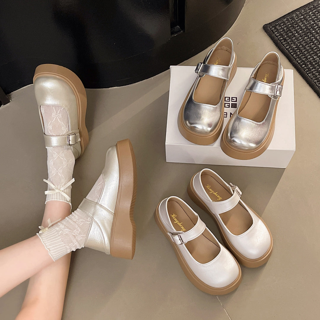 Damen elegante Mary Jane Schuhe mit funkelndem Design EB