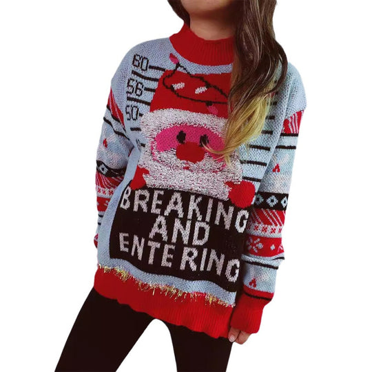 Damen Weihnachts-Pullover mit festlichem Motiv und hochwertigen Materialien EB