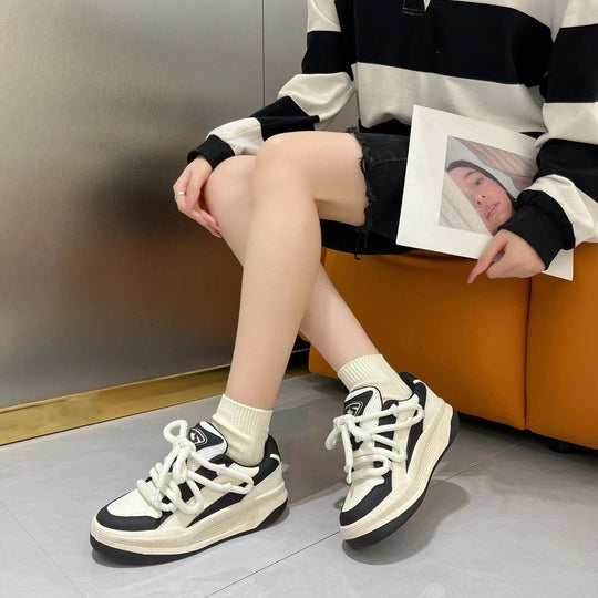 Damen Sportliche High-Top Sneakers mit atmungsaktiver Oberflächenstruktur und rutschfester Sohle EB