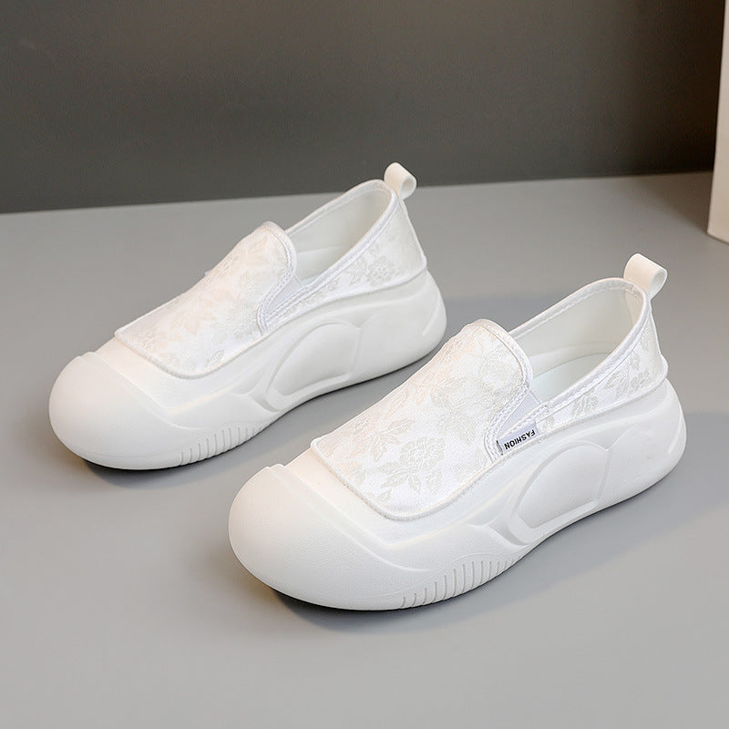 Damen Slip-On Sneakers mit floralem Design und rutschfester Sohle EB