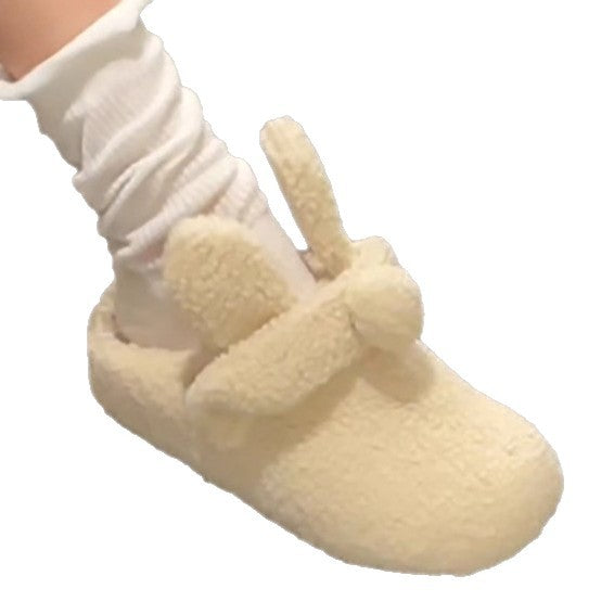 Damen Flauschige Hausschuhe mit lustigem Hasenohren-Design EB