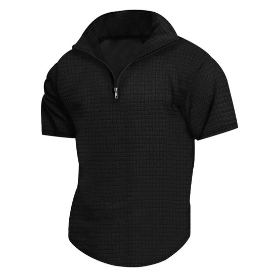 Herren konvertible Kurzarmjacke mit Reißverschluss und strukturiertem Design EB