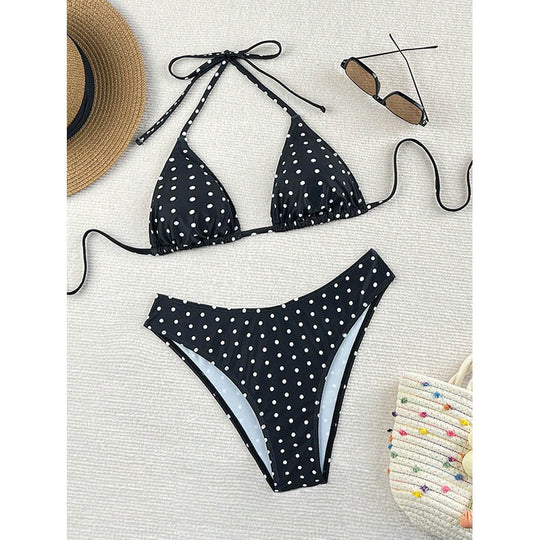 Damen Triangel-Bikini mit schickem Leo-Muster EB