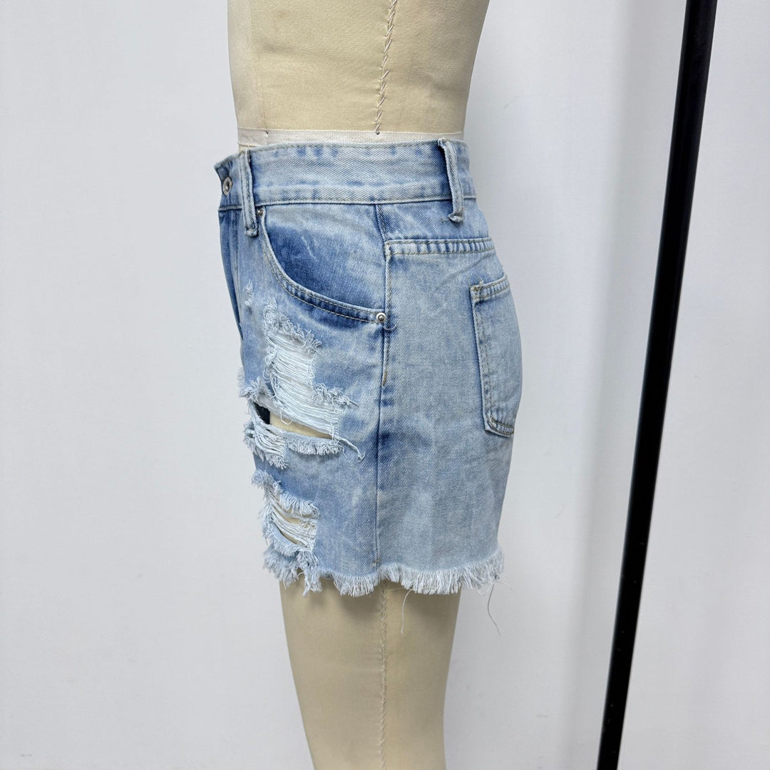 Damen Destroyed Denim-Shorts im lässigen Stil EB