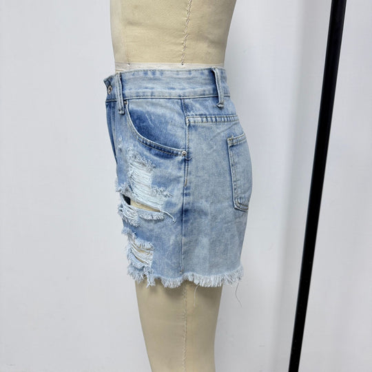Damen Destroyed Denim-Shorts im lässigen Stil EB