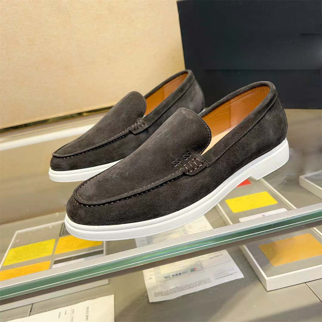 Damen Mokassin Sneakers aus feinem Wildleder mit elastischem Gummizug EB