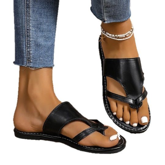 Damen komfortable Zehentrenner-Sandalen mit stylischem Design EB