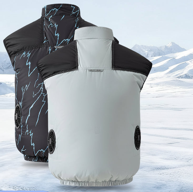 Herren nan ärmellose Thermo-Weste mit isolierender Reflexbeschichtung und Steppmuster R&B