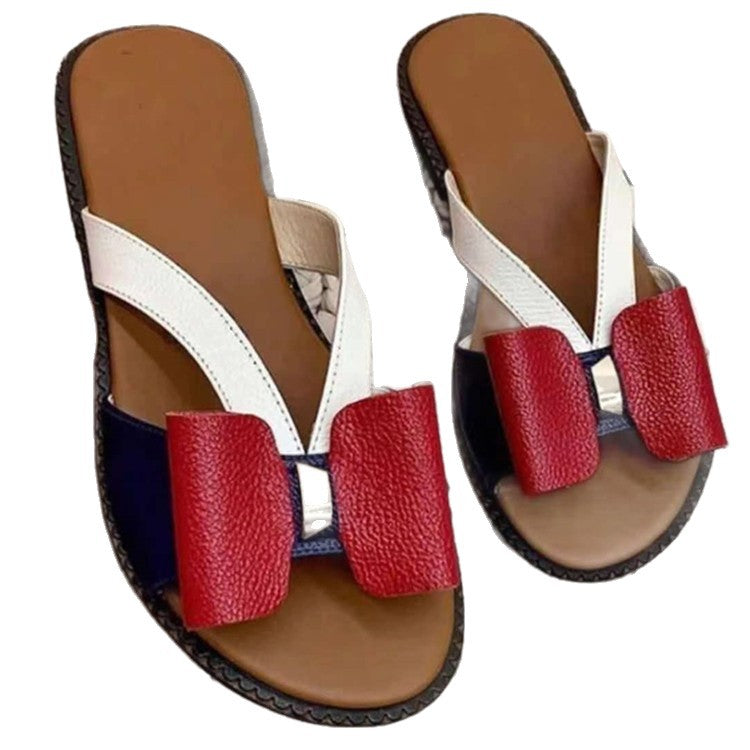 Damen Sandalen mit schickem Schleifen-Design und bequemer Sohle EB