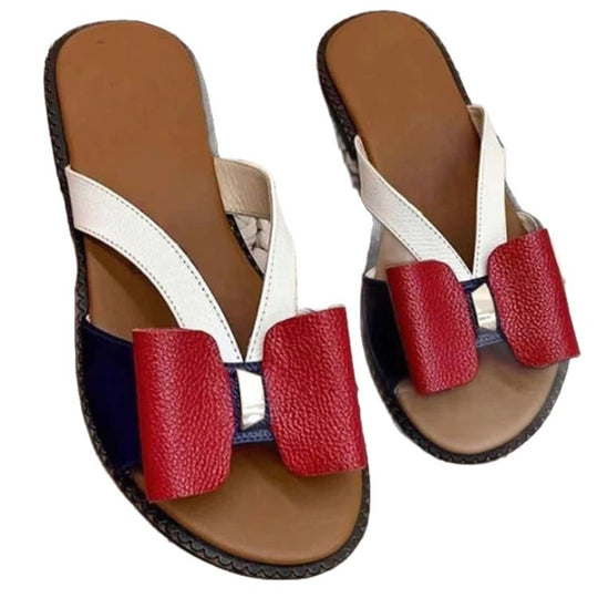 Damen Sandalen mit schickem Schleifen-Design und bequemer Sohle EB