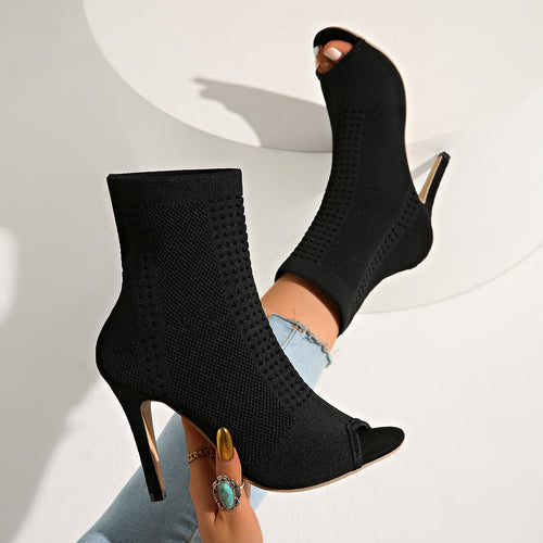 Damen High-Heels mit atemberaubendem netzartigem Obermaterial und elegantem Peep-Toe EB