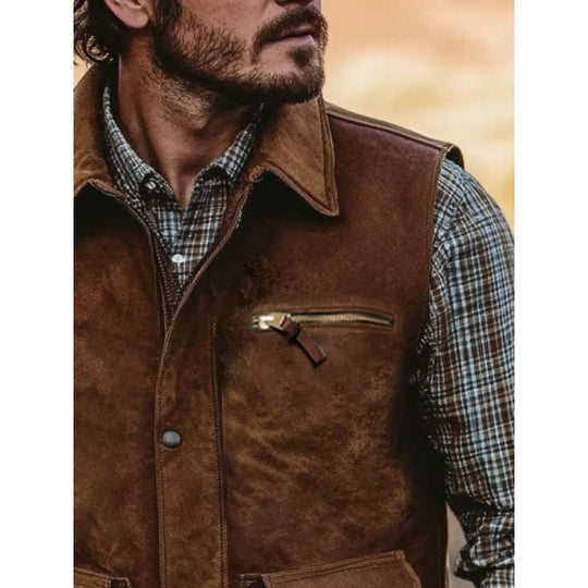 Damen Weste aus hochwertigem Wildleder mit praktischen Taschen EB