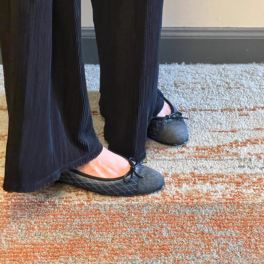 Damen Ballerinas mit mattem Obermaterial und dekorativem Schleifendetail EB