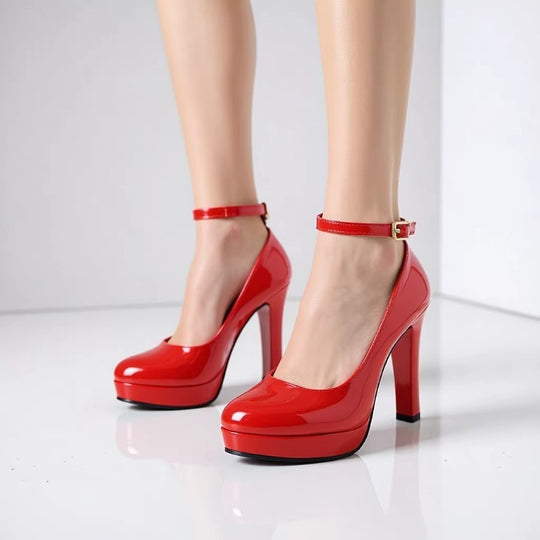 Damen Elegante Blockabsatz-Pumps mit schickem Riemchen EB