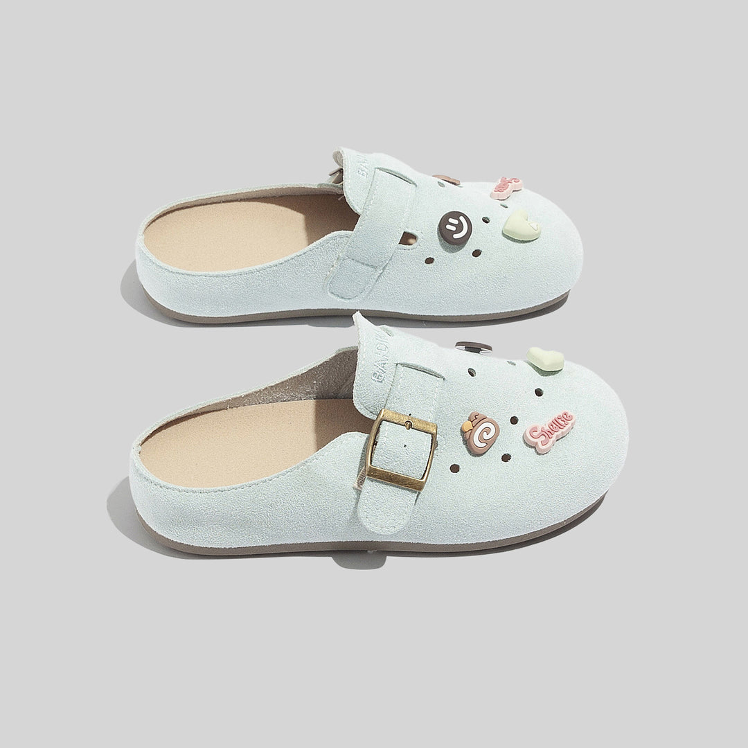 Damen Clogs mit floralem Dekor und verstellbarem Riemen EB