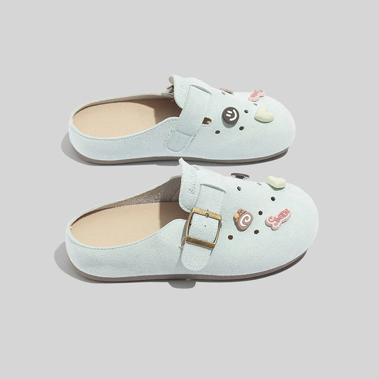 Damen Clogs mit floralem Dekor und verstellbarem Riemen EB