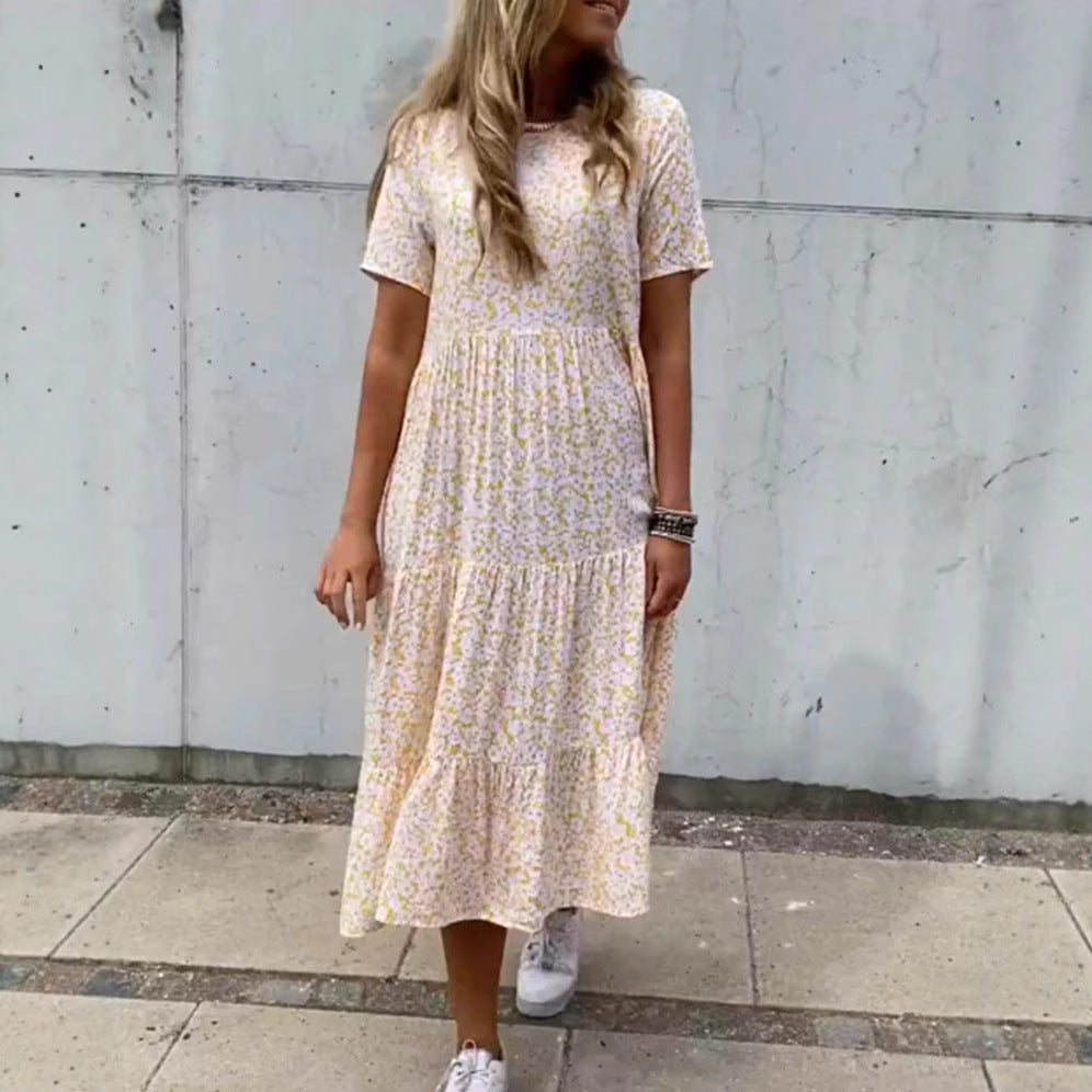Damen Maxikleid mit floralen Mustern Heidi-Mode