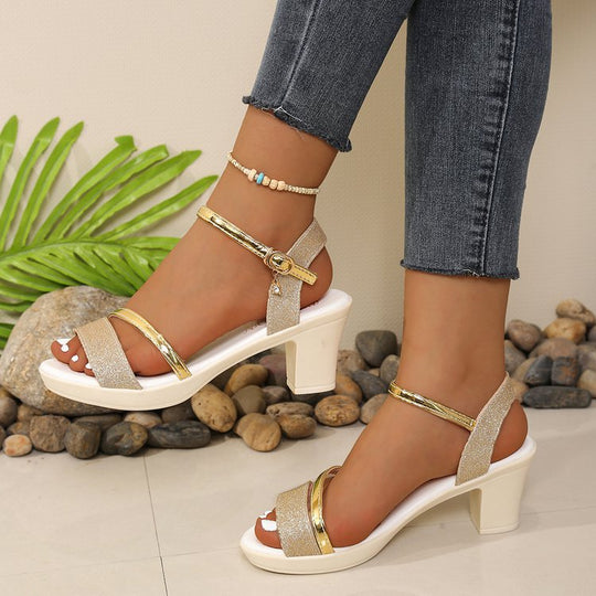 Damen Elegante Slingback Sandalen mit glitzerndem Detail EB
