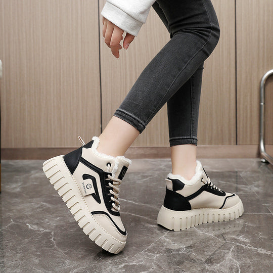 Damen modische High-Top Sneakers mit gefüttertem Innenfutter und rutschfester Sohle EB