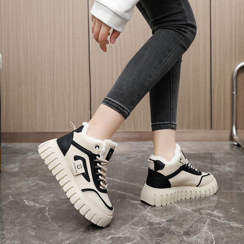 Damen modische High-Top Sneakers mit gefüttertem Innenfutter und rutschfester Sohle EB