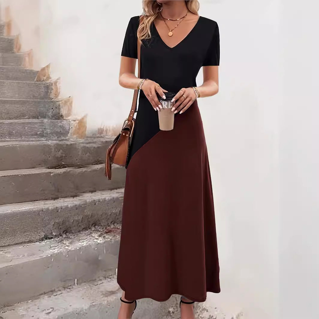 Maxikleid mit Farbblock für Damen EB